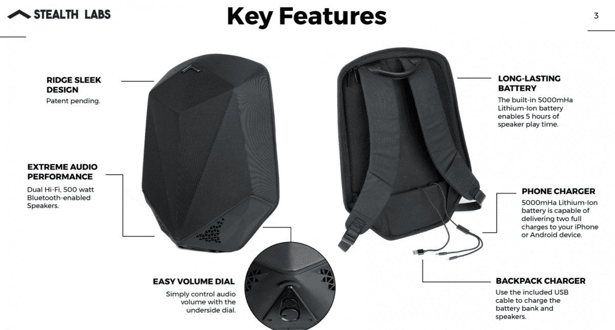 Stealth Lab Speaker Backpack – Burly Urban Speaker Backpack on Kickstarter