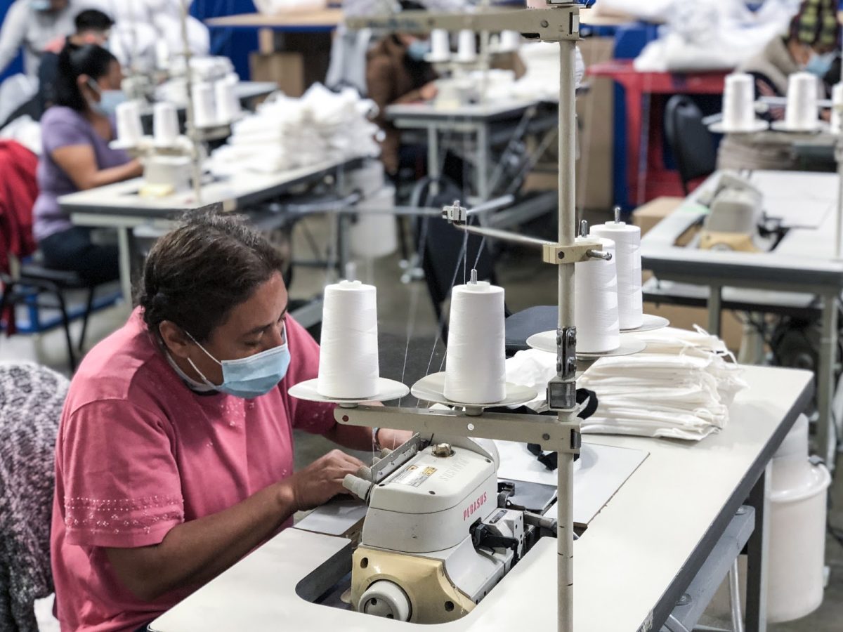 ALLIED Feather + Down quickly pivoted to make face masks