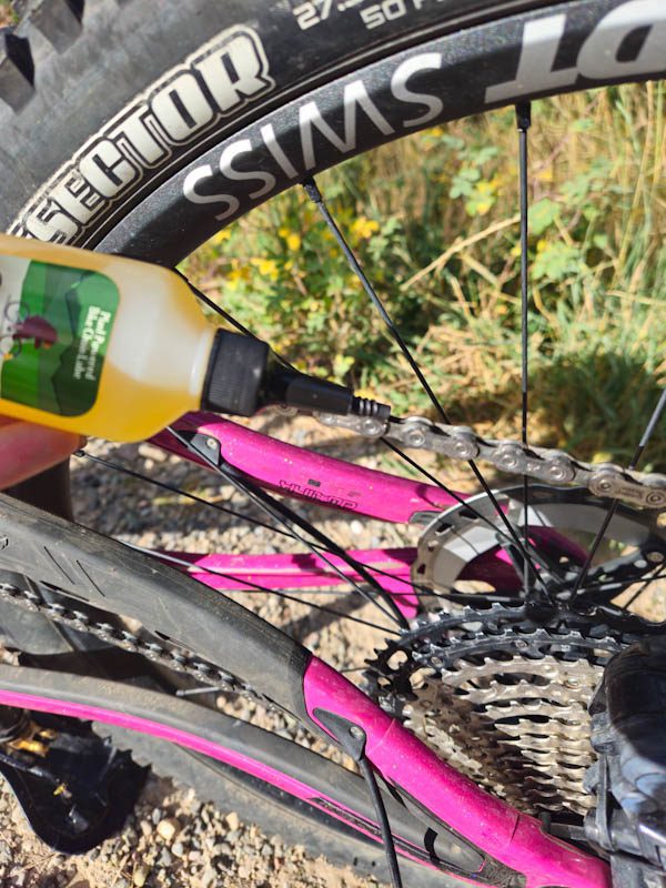 Gear Hugger Dry Bike Lubricant is being put to work
