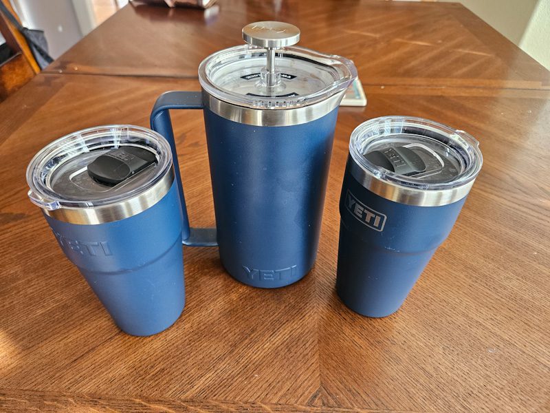 YETI Rambler 34 Oz French Press and 20 Oz Stackable Cups